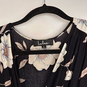 Lulus Dark Blue Floral Dress